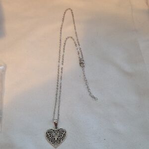 Intricate Silver Heart/Butterfly Necklace